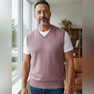 Alan Flusser V-Neck Mauve Sweater Vest
